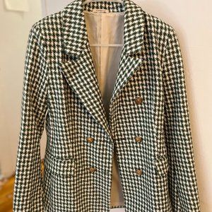 Cute Boutique Checkered Green Blazer